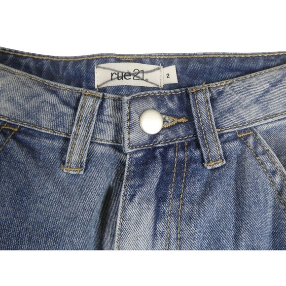 Rue 21 Women's Multi Pocket‎ Cargo Blue Jeans - Size 2 - Picture 3 of 6